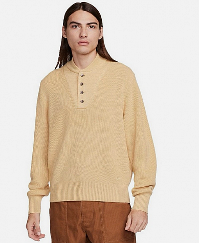 Nike Life Long Sleeve Military Henley Sweater-Pánský svetr