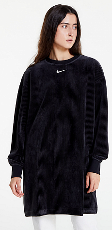 Nike Sportswear Women's Velour Long Sleeve Crew Dress-Dámské volnočasové šaty