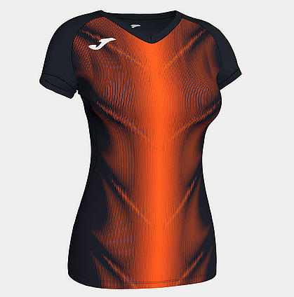 OLIMPIA T-SHIRT BLACK-ORANGE S/S WOMAN-Dívčí triko
