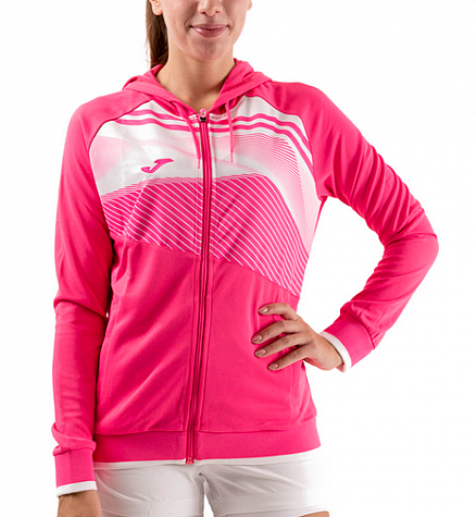 SUPERNOVA II HOODIE JACKET FLUOR PINK-WHITE-Dívčí mikina