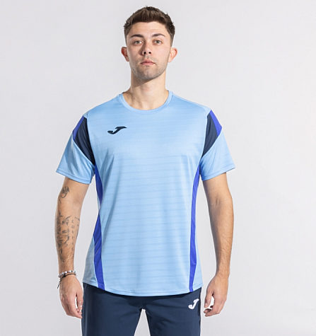 T-SHIRT SHORT SLEEVE MONTREAL LIGHT BLUE DARK NAVY-Pánské tenisové triko