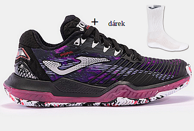 Joma POINT LADY 2401 NEGRO FUCSIA-Dámské tenisové boty