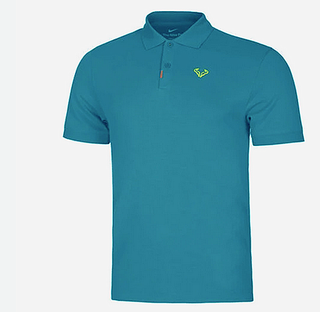 The Nike Rafa Slim Fit Polo-Pánské tenisové triko modro-zelené