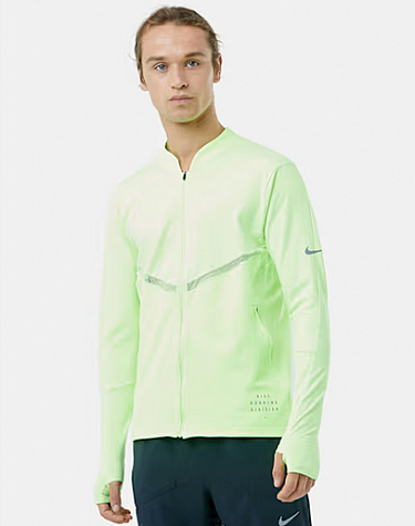 Nike Dri-FIT Run Division Element Men s Full-Zip Running Top-Pánská běžecká bunda zeleno-žlutá