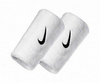 SWOOSH DOUBLE-WIDE WRISTBANDS/WHITE