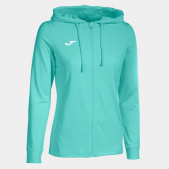 SCULPTURE II ZIP-UP HOODIE TURQUOISE-Dámská mikina
