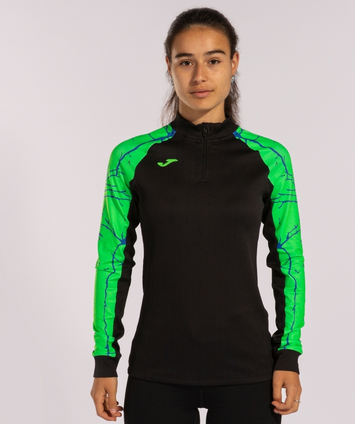 ELITE IX SWEATSHIRT BLACK FLUOR GREEN-Dámské triko