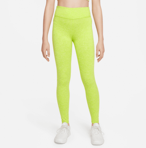 G NK DF ONE LUXE LEGGING-Dívčí legíny zeleno-žluté