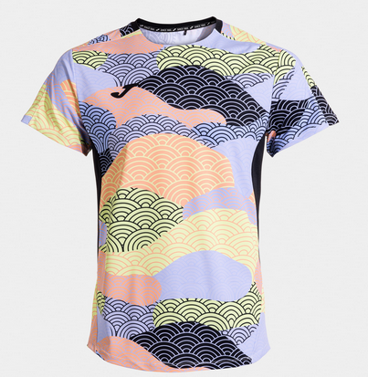 SHORT-SLEEVE CHALLENGE SHIRT BLACK-Pánské tenisové triko strakaté