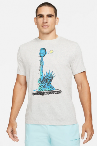 M NKCT DF TEE NYC LIBERTY-Pánské tenisové triko šedé