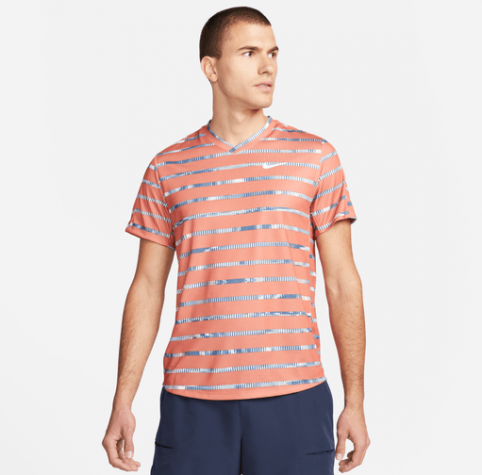 M NKCT DF VICTORY TOP PR-Pánské tenisové triko oranžovo-černé