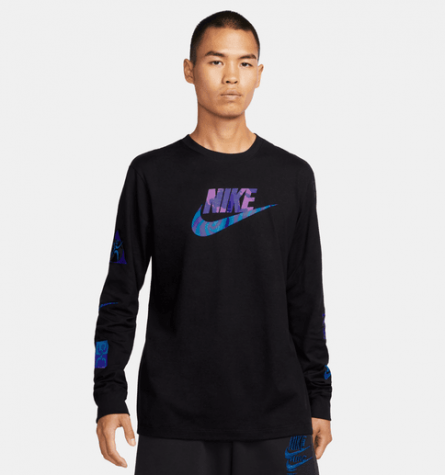 M NSW FESTIVAL HBR LS TEE-Pánské volnočasové triko černé