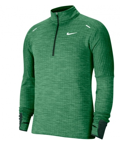 Men's 1/2-Zip Running Top-Pánské běžecké triko zelené