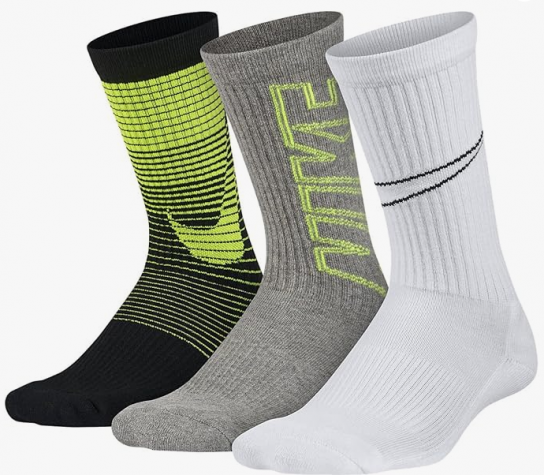 Nike  Dri-Fit 3 Pack Performance Cushioned Crew Socks-Juniorské ponožky