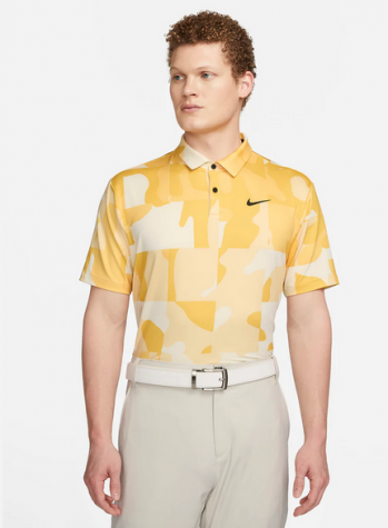 Nike Dri-FIT Tour-Pánské golfové polo žluto-béžové