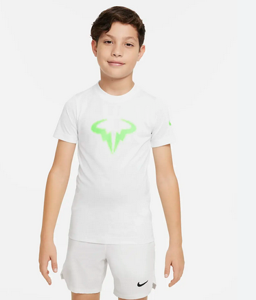 Nike NikeCourt Rafa Tennis-Chlapecké tenisové triko bílo-zelené