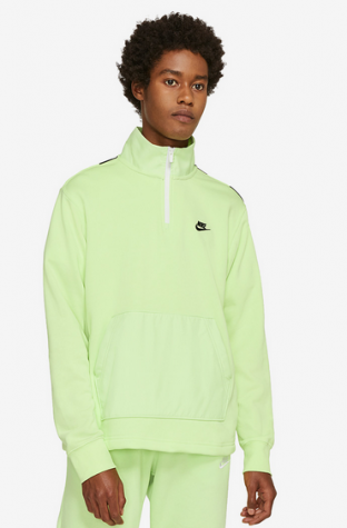 Nike Sportswear-Pánská volnočasová mikina světle zeleno-žlutá se zipem