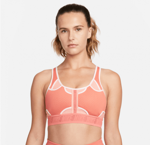 Nike Swoosh UltraBreathe-Dámská sportovní podprsenka oranžová