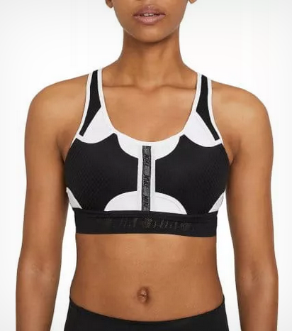 Nike Swoosh UltraBreathe-Dámská sportovní podprsenka černo-bílá