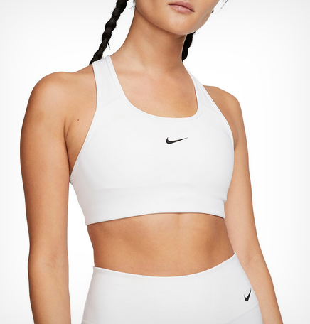 Nike Swoosh-Dámská sportovní podprsenka bílá