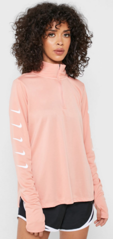 Nike Womens Half Zip Top-Dámské běžecké triko pudrové