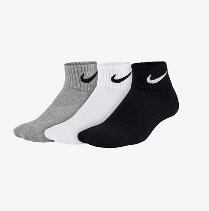 NIKE Y NK PERF CUSH QT 3PR-Juniorské ponožky černo-šedo-bílé