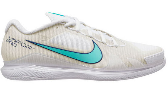 NikeCourt Air Zoom Vapor Pro Clay-Pánské tenisové antukové boty bílo tyrkysové