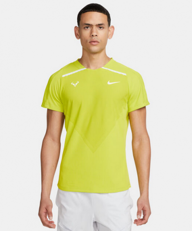 NikeCourt Dri-FIT ADV Rafa-Pánské tenisové triko zeleno-žluté