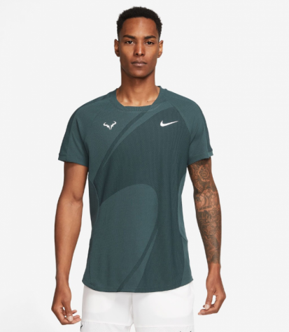 NikeCourt Dri-FIT ADV Rafa-Pánské tenisové triko tmavě zelené