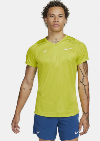 NikeCourt Dri-FIT Rafa Challenger-Pánské tenisové triko zeleno-žluté