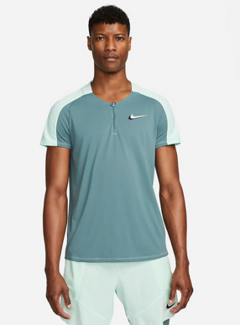 NikeCourt Dri-FIT Slam-Pánské tenisové triko zeleno-šedé