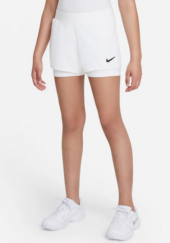 NikeCourt Dri-FIT Victory-Dívčí tenisové šortky bílé