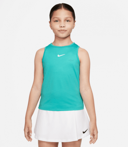 NikeCourt Dri-FIT Victory-Dívčí tenisový nátělník tyrkysový