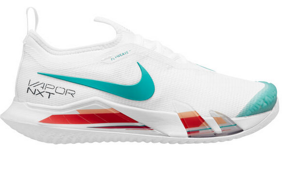 NikeCourt React Vapor NXT-Dámské tenisové halové boty bílo-tyrkysové