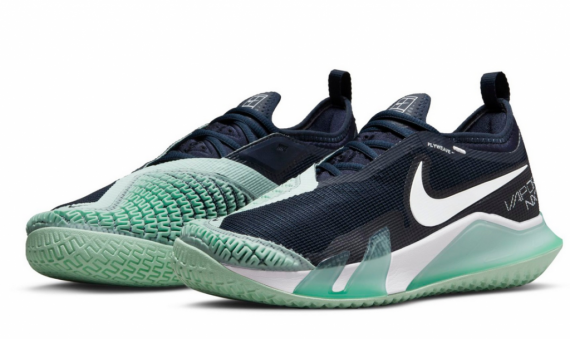 NikeCourt React Vapor NXT-Dámské tenisové halové boty tmavě modro-zelené