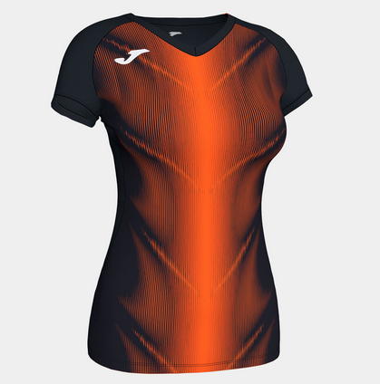 OLIMPIA T-SHIRT BLACK-ORANGE S/S WOMAN-Dívčí triko