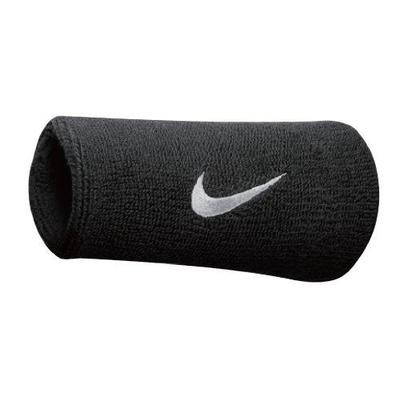 SWOOSH DOUBLE-WIDE WRISTBANDS-Černá dlouhá potítka