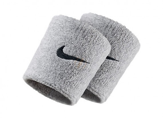 SWOOSH WRISTBANDS-Krátká šedá potítka