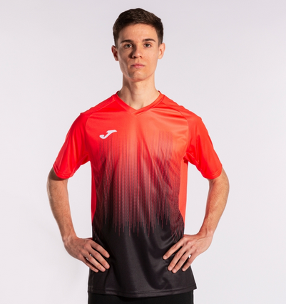 TIGER IV SHORT SLEEVE T-SHIRT BLACK FLUOR CORAL-Pánské tenisové triko