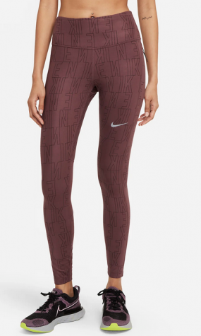 W NK DF RUN DVN FAST TGT-Dámské legíny vínovo-hnědé