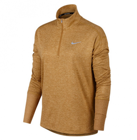 W NK ELMNT TOP HZ-Dámské běžecké triko béžovo-zlaté