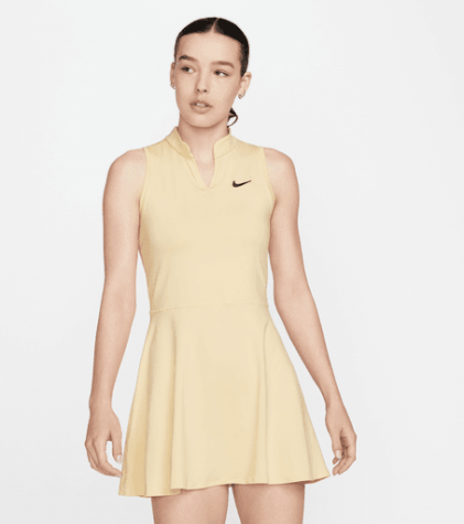 W NKCT DF VICTORY DRESS-Dámské tenisové šaty světle oranžové