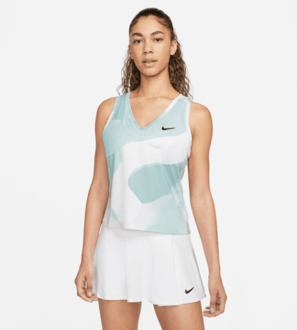 W NKCT DF VICTORY TANK PR-Dámský tenisový nátělník zeleno strakatý