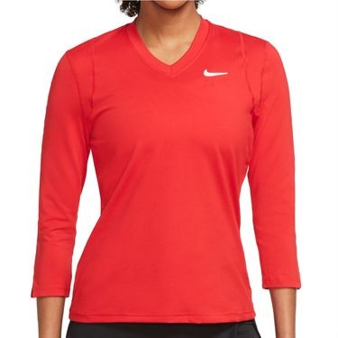 W NKCT VCTRY DF TOP 3/4 SLV-Dámské tenisové triko červené