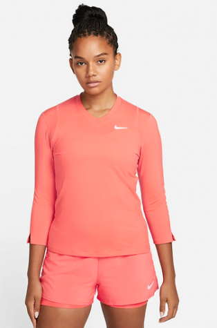 W NKCT VCTRY DF TOP 3/4 SLV-Dámské tenisové triko oranžové