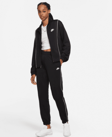 W NSW ESSNTL PQE TRK SUIT-Dámská souprava černá