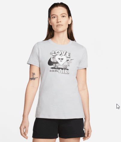 W NSW TEE SS VDAY-Dámské volnočasové triko světle šedé