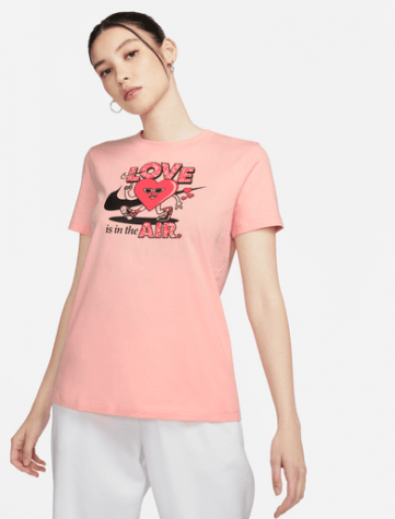 W NSW TEE SS VDAY-Dámské volnočasové triko lososové