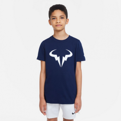 YTH NKCT DF TEE RAFA SSNL-Chlapecké tenisové triko tmavě modré