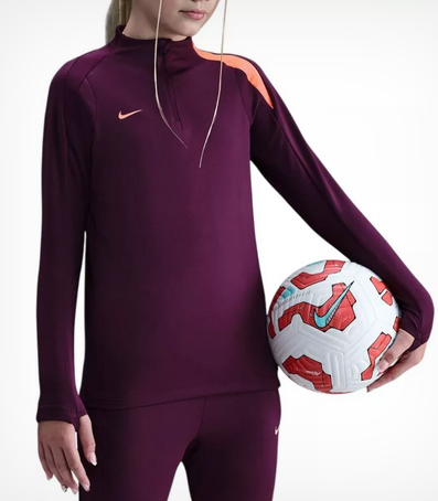 Nike Dri-FIT Strike 24-Juniorské triko tmavě vínové